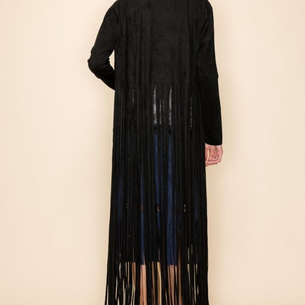 NEW VOCAL suede fringe DUSTER JACKET Woodstock Boho western rodeo cowgirl SM-3X - Picture 6 of 12